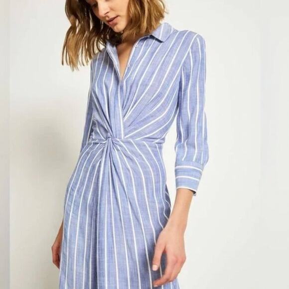Theory Dresses & Skirts - Theory Twist Front Shirtdress Silk Blend